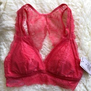 Auden Vibrant Pink Women's XS Lace Removable Pad Pullover Bralette New With Tags